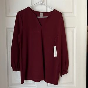 New cranberry tunic top from  Chico’s. Pair with black pants for a classy look!